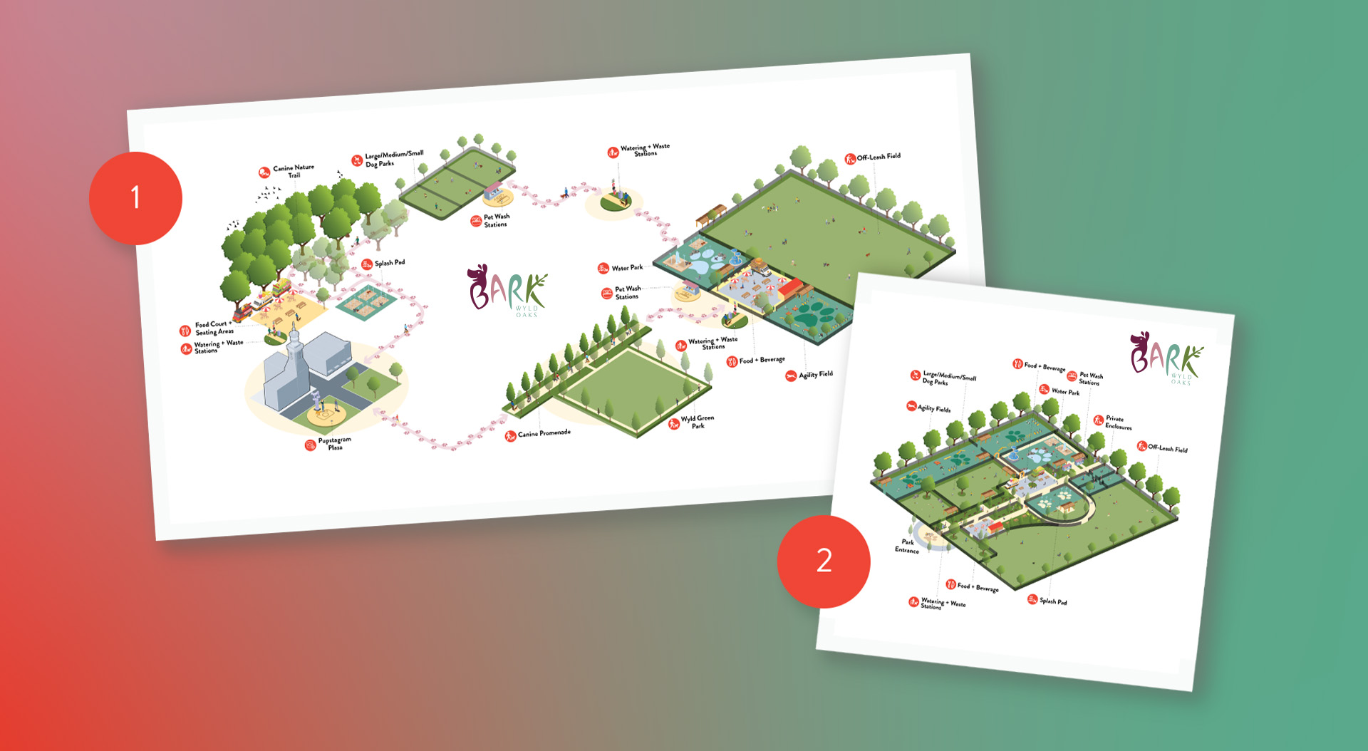 Introducing two park design concepts for BARK at Wyld Oaks