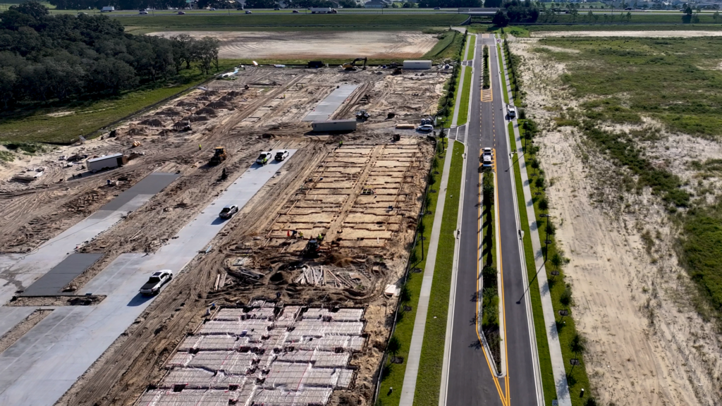 Vertical construction progress at Wyld Oaks along W Kelly Park Road